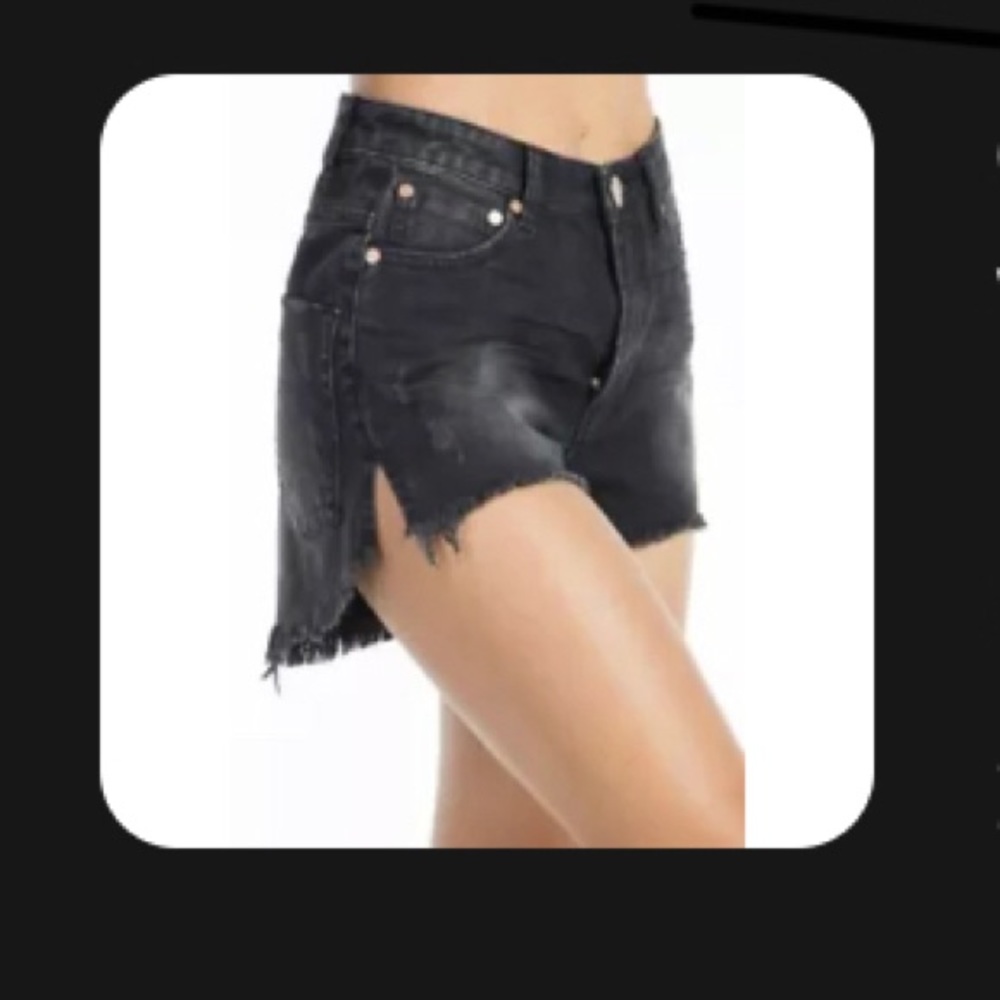 NWT One Teaspoon High Waist Bonita Shorts Black 28